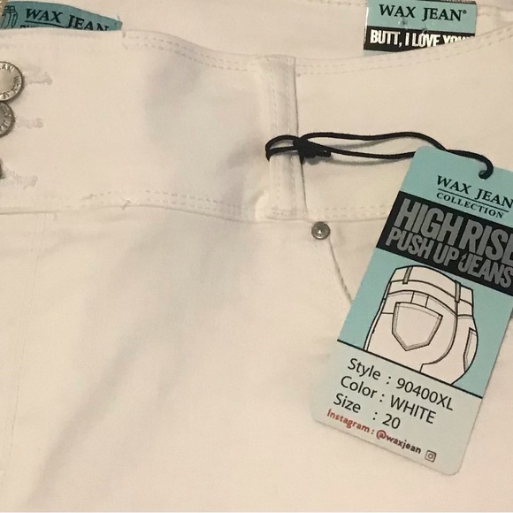 WAX Jean Collection 3 Button Skinny Jeans / White / Sz 20 / NWT - Picture 6 of 8